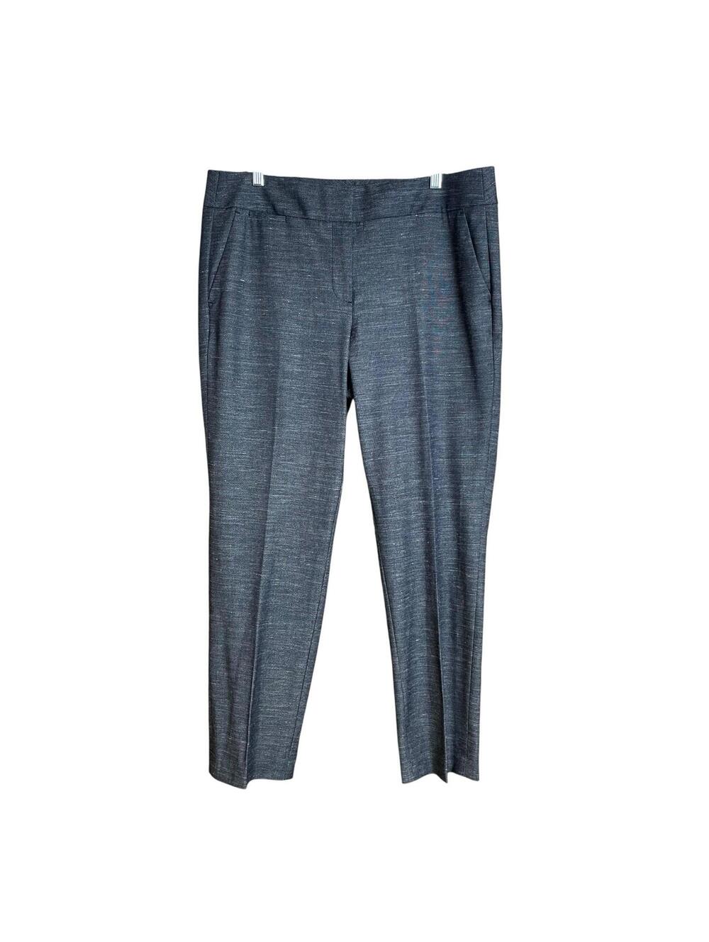 LOFT Ann Taylor Julie Dress Pants Chambray Dark Blue Textured trousers 14t